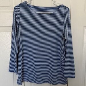 Vineyard Vines Blue and White Striped Long Sleeve Tee